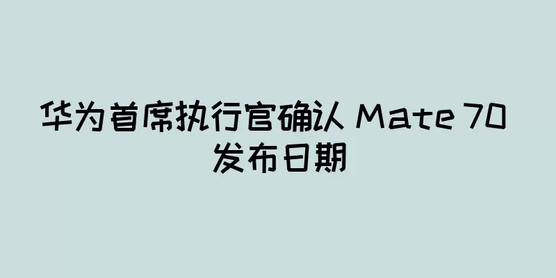 华为首席执行官确认 Mate 70 发布日期