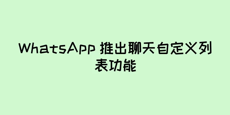 WhatsApp 推出聊天自定义列表功能