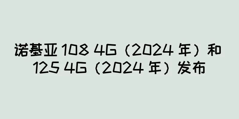 诺基亚 108 4G（2024 年）和 125 4G（2024 年）发布
