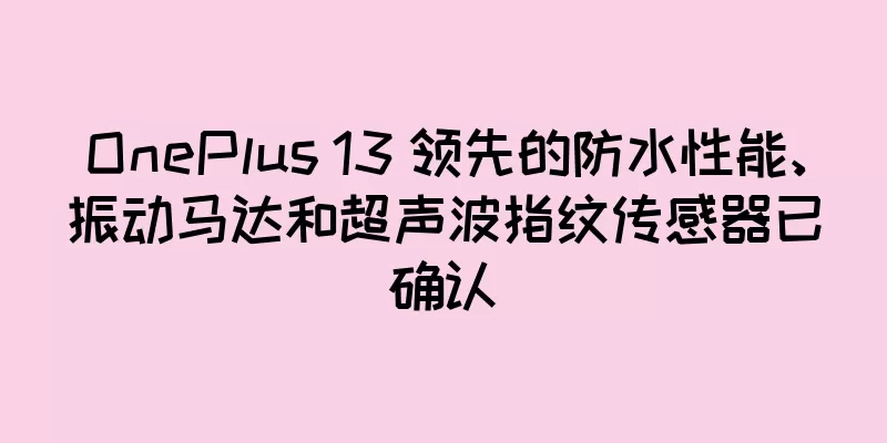 OnePlus 13 领先的防水性能、振动马达和超声波指纹传感器已确认