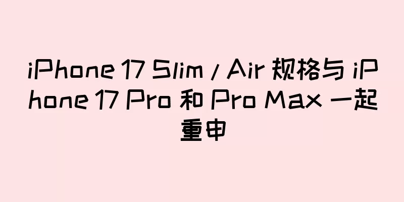 iPhone 17 Slim / Air 规格与 iPhone 17 Pro 和 Pro Max 一起重申