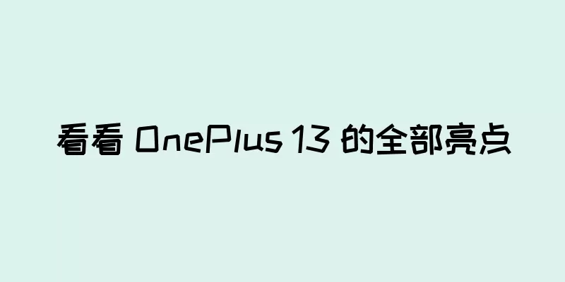 看看 OnePlus 13 的全部亮点