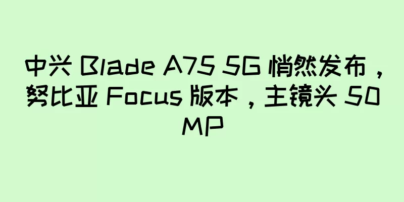 中兴 Blade A75 5G 悄然发布，努比亚 Focus 版本，主镜头 50MP